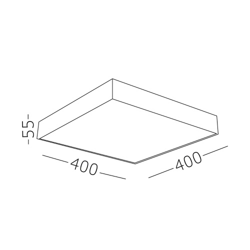 ST608.432.48 Светильник потолочный Черный LED 1*48W 3000K 4 320Lm Ra>90 120° IP20 L400xW400xH55 180- Накладные светильники