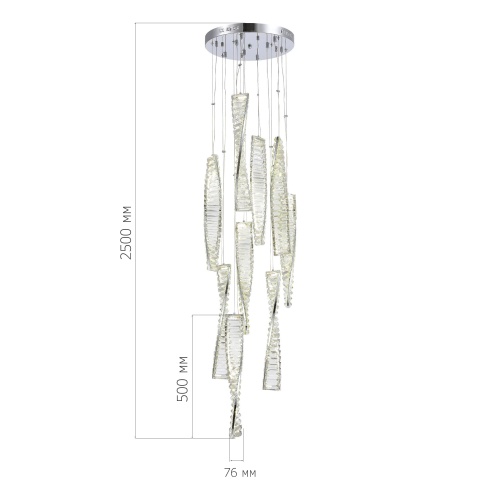 SL6205.103.09 Светильник подвесной ST-Luce Хром/Прозрачный LED 1*99W 4000K ELICA
