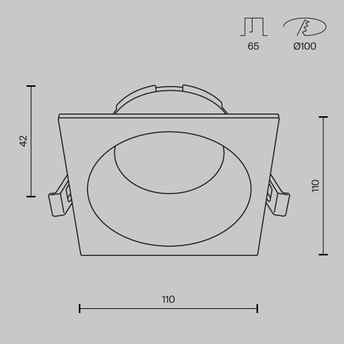Встраиваемый светильник Technical DL126-GX53-SQ-B