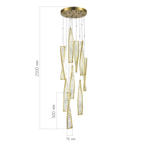 SL6205.303.09 Светильник подвесной ST-Luce Латунь/Прозрачный LED 1*99W 4000K ELICA