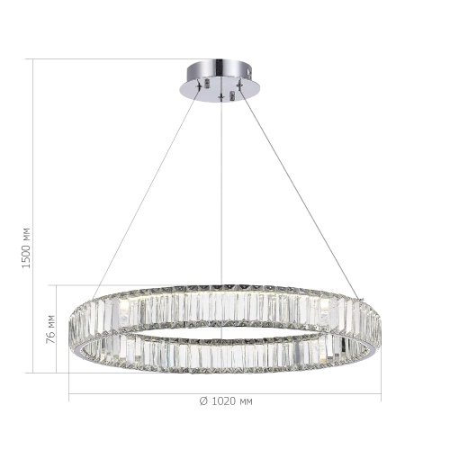SL1622.113.01 Люстра подвесная ST-Luce Хром/Прозрачный LED 1*68W 4000K TIVOLI