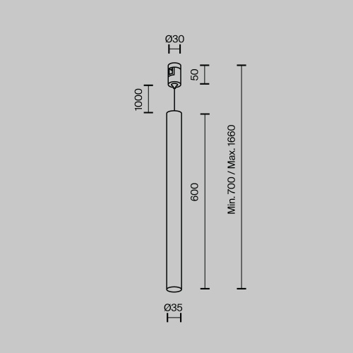 Трековый светильник Technical TR156-1-5W3K-BS