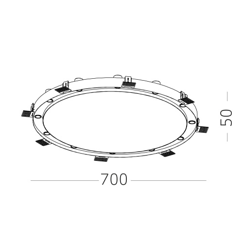ST706.448.45 Св-к встр. Белый LED 9*5W 4000K 4 050Lm Ra>90 38° IP20 D700xH50 220-240V Встраиваемые светильники