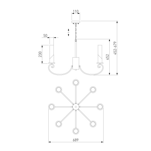 Подвесной светильник Eurosvet 60117/8 никель Smart