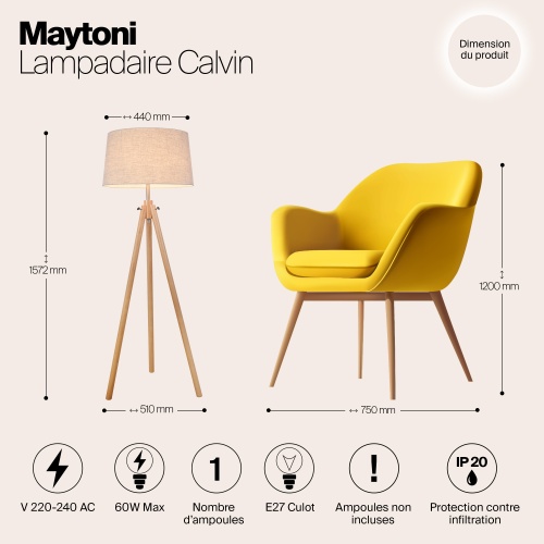 Напольный светильник (торшер) Maytoni Z177-FL-01-BR