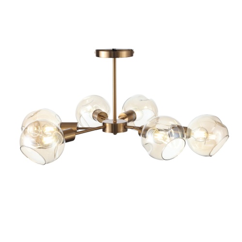 Уценка SLE155302-06 Светильник потолочный Античная медь/Янтарный E14 6*60W GENTORE