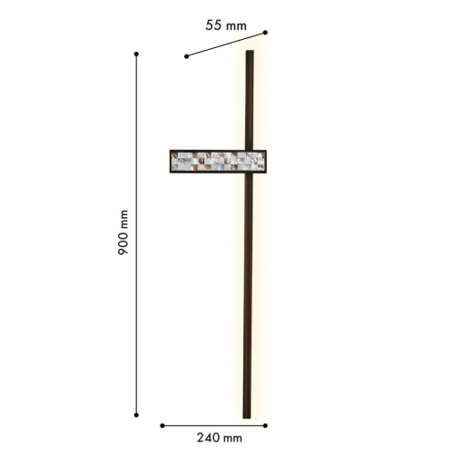 Бра Favourite 4704-2W, настенный светильник, D55xW240xH900, LEDx20W, 880LM, 4000K, included