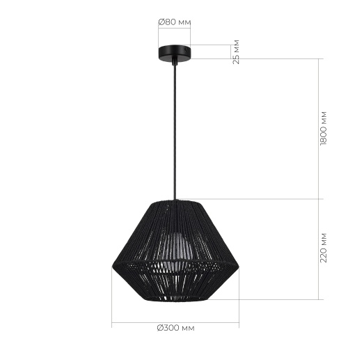 SLE6025-403-01 Светильник подвесной черный/черный E27 1*40W ETTAN
