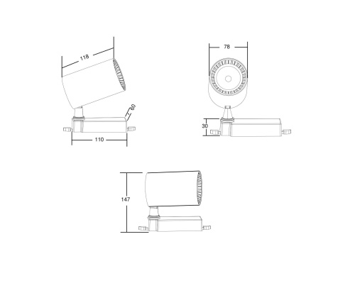 Трековый светильник Technical TR029-3-10W3K-W