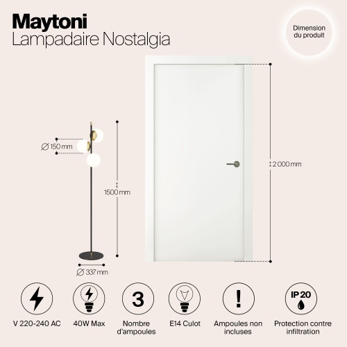 Напольный светильник (торшер) Maytoni MOD048FL-03G