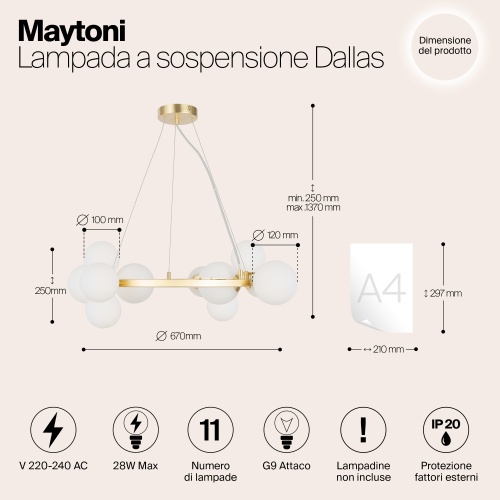 Подвесной светильник Maytoni MOD545PL-11BS
