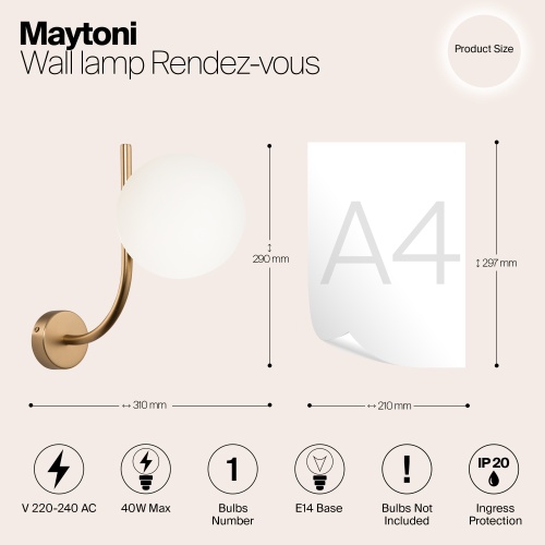 Настенный светильник (бра) Maytoni MOD109WL-01BS