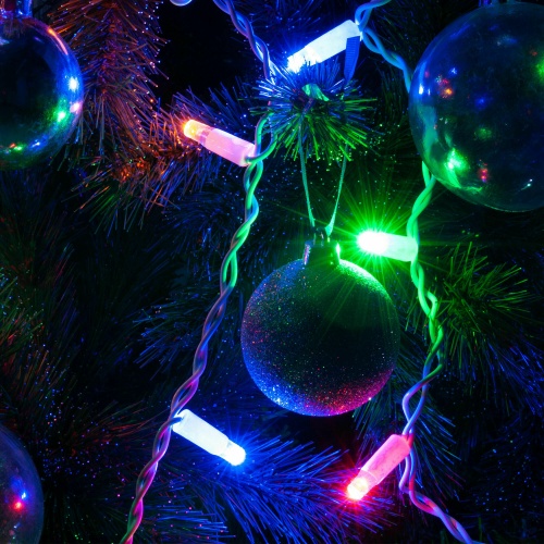 Гирлянда бытовая электрическая бахрома Eurosvet 100-101 мульти с эффектом мерцания