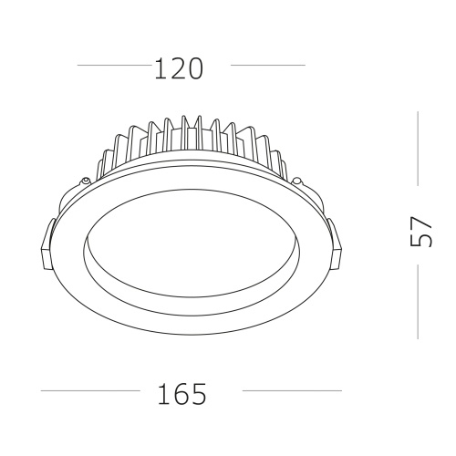 ST752.538.24 Св-к встр. Белый LED 1*24W 3000K 1 920Lm Ra80 100° IP44 D165xH54 100-240VV Встраиваемые светильники