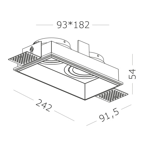 ST262.518.02 Св-к встр. Белый GU10 2*50W IP20 L91,5xW17,2xH5,2 220V Без ламп Встраиваемые светильники