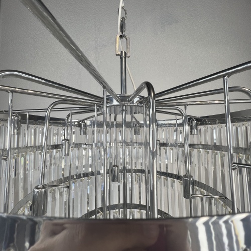 Подвесная люстра RH 1920s Odeon Clear Glass Fringe Chandelier D80 chrome 228793-22