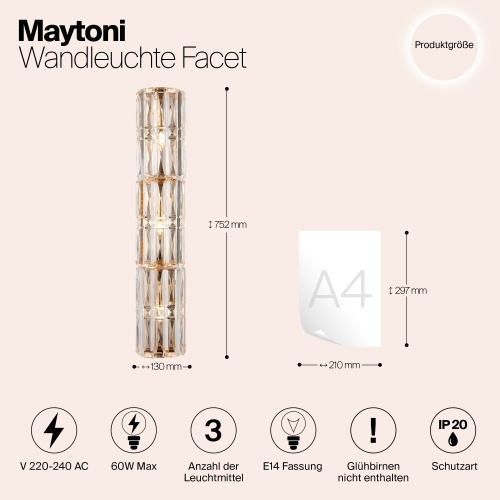 Настенный светильник (бра) Maytoni MOD094WL-03G