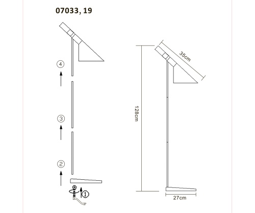 Торшер Kink Light Сеул черный E27 1*40W 07033,19