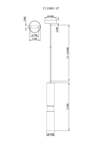 Светильник подвесной Moderli V11860-1P Telma