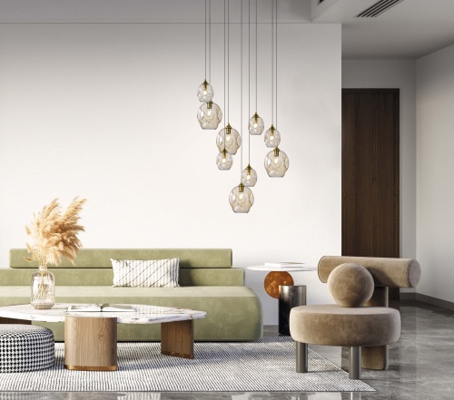 SL1188.313.01 Подвес ST-Luce Латунь/Коньячный E27 1*60W IDESIA