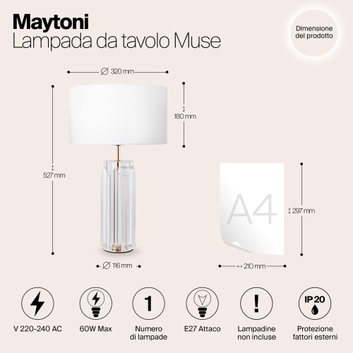 Настольный светильник Maytoni MOD304TL-01G