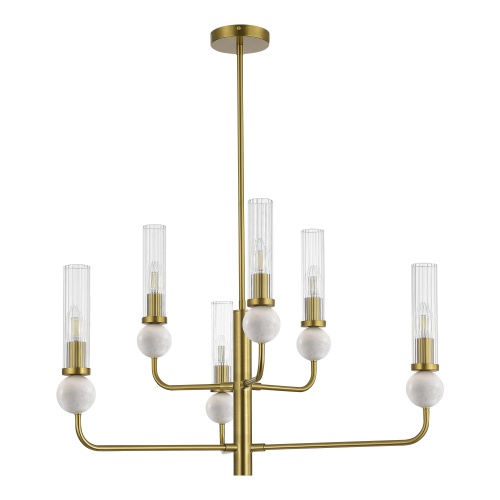 SL1244.303.06 Светильник подвесной ST-Luce латунь/прозрачный E14 6*40W МЕДЕА