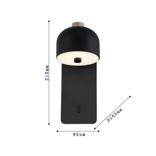 Бра Favourite 2833-1W, настенный светильник, D165xW95xH210, LEDx5W, 400LM, 3000K, included, switch