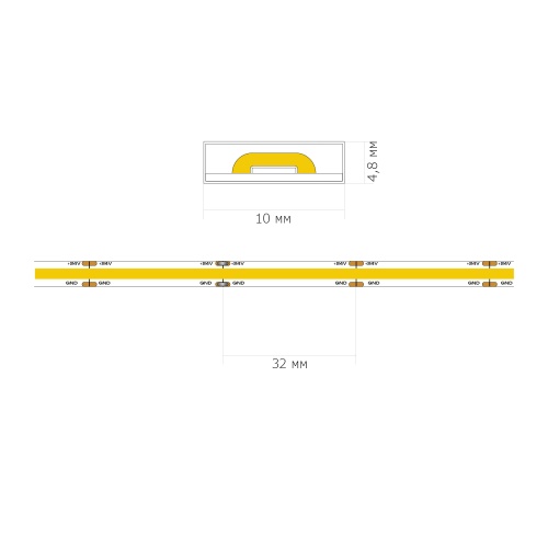ST018.412.65 Светодиодная лента COB 12Вт/м 4000K 4700Lm Ra>90 IP20 L5000xW10 24В Светодиодные ленты