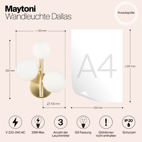 Настенный светильник (бра) Maytoni MOD545WL-03BS