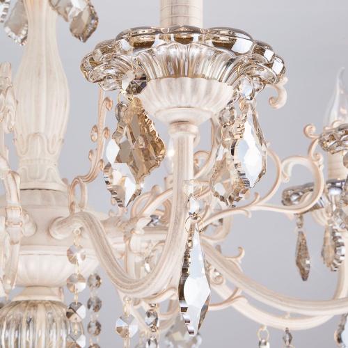 Подвесной светильник Eurosvet 3281/8 белый с золотом/тонированный хрусталь Strotskis