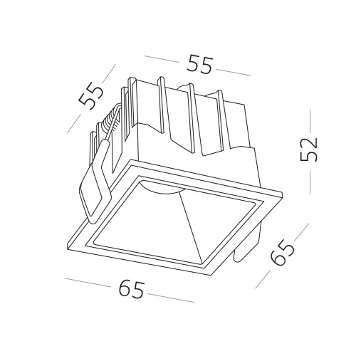 ST757.438.10S Св-к встр. Белый LED 1*10W 60° IP20 L65xW65xH52 85-265V В комплекте Встраиваемые светильники