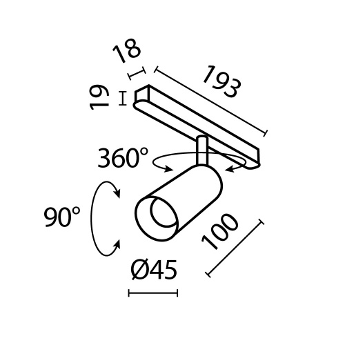 Трековый светильник Technical TR032-4-5W3K-M-DS-BW