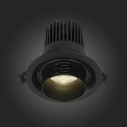 ST701.448.12 Св-к встр. Zoom Черный LED 1*12W 4000K 960Lm Ra90 15°-60° IP20 D115xH95 170-240V Встраиваемые светильники