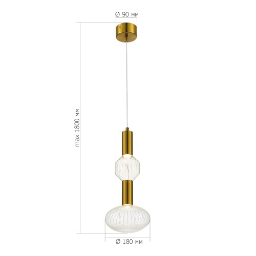 SL6117.223.02 Светильник подвесной ST-Luce Латунь/Золотой, Прозрачный LED 2*3W 3000K TACCHE