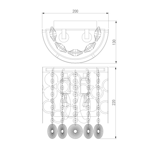 Настенный светильник Eurosvet 10114/2 хром/прозрачный хрусталь Strotskis
