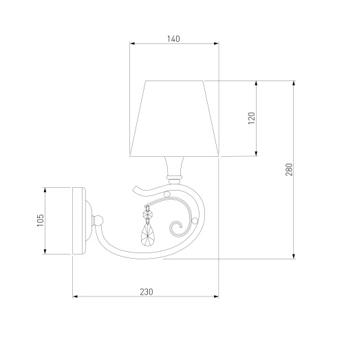 Настенный светильник Eurosvet 60069/1 серебро