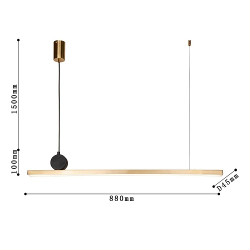 Подвесная люстра F-Promo 4061-1P, подвесная люстра, L880xW45xH100/1600, LEDx35W, 2800LM, 4000K, included