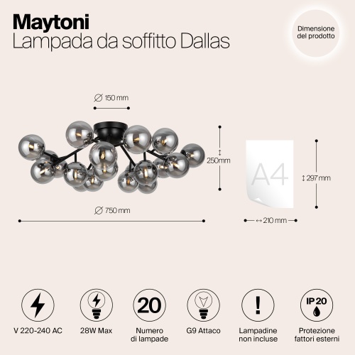 Потолочный светильник Maytoni MOD545CL-20B