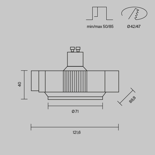 Встраиваемый светильник Technical DL139-GU10-B