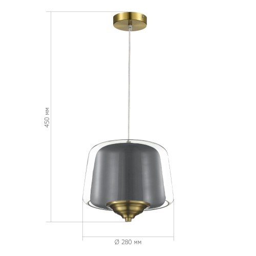 SL6127.313.01 Светильник подвесной ST-Luce Латунь/Серый, Прозрачный LED 1*18W 3000K PANDORA