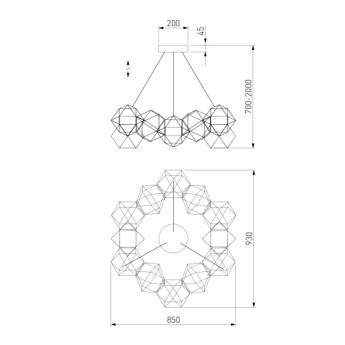 Подвесной светильник черный жемчуг Eurosvet 90369/12