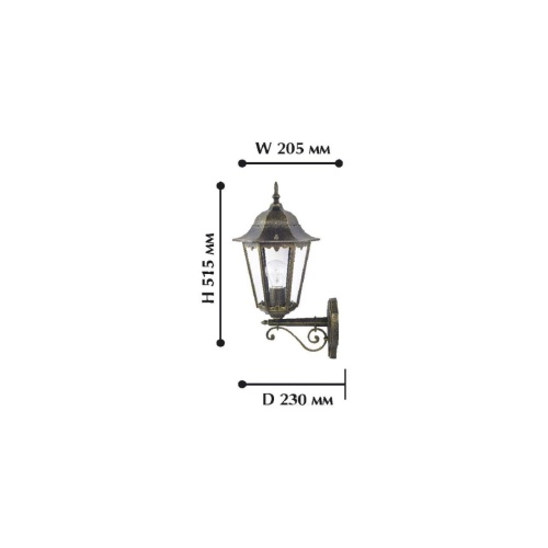 Уличный настенный светильник Favourite 1809-1W, уличный светильник, D260*W190*H515, 1xE27x100W, IP44, excluded