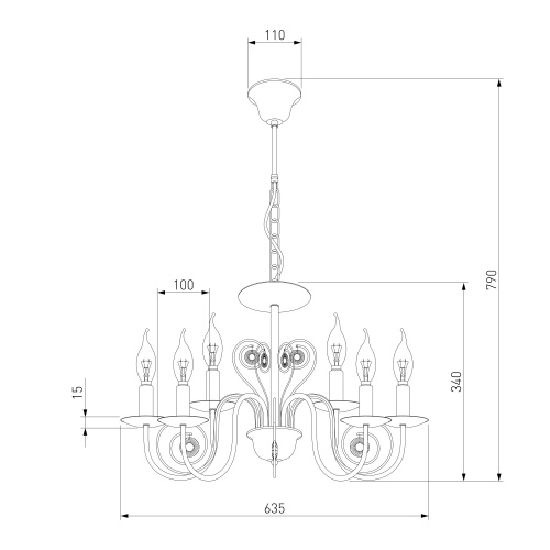 Подвесной светильник Eurosvet 60018/6 белый с золотом