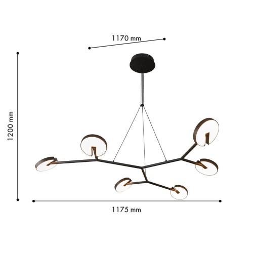 Подвесная люстра Favourite 4401-6P, подвесная люстра, L1175xW1170xH1200, 6xLEDx12W, 6300LM, 3000K, IP20, included