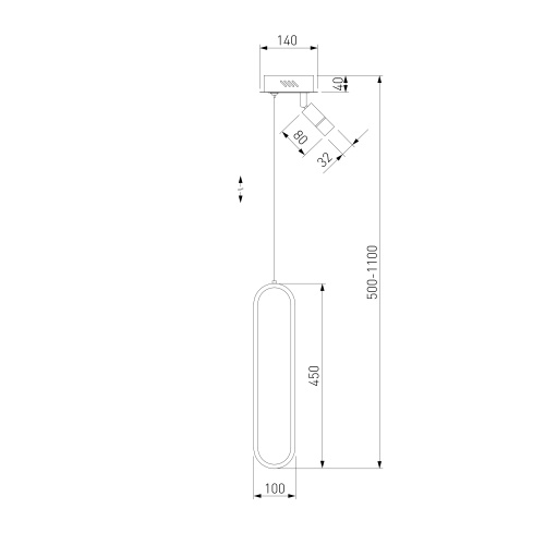 Светильник подвесной Eurosvet 90269/1 черный/золото