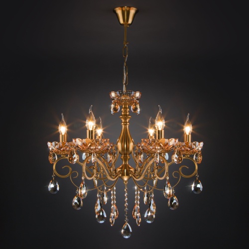 Подвесной светильник Eurosvet 10109/6 бронза/тонированный хрусталь Strotskis