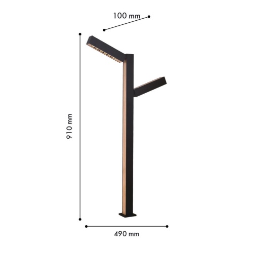 Уличный столб Favourite 4388-2F, уличный светильник, L490xW100xH910, LEDx12W, 1050LM, 3000K, IP54, included