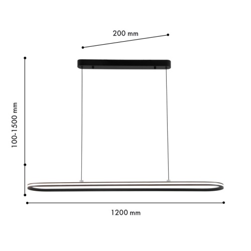 Подвесная люстра Favourite 4275-12P, подвесная люстра, L1200xW200xH100/1500, LEDx60W, 3000LM, 4000K, included