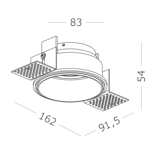 ST262.408.01 Св-к встр. Черный GU10 1*50W IP20 D91,5xH5,2 220V Без ламп Встраиваемые светильники
