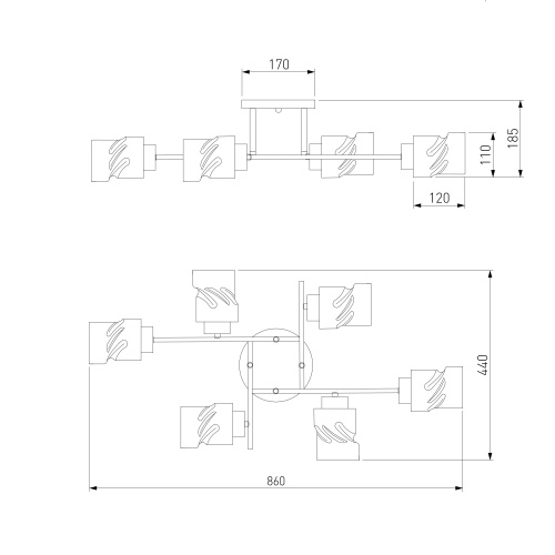 Потолочный светильник Eurosvet 30165/6 черный жемчуг